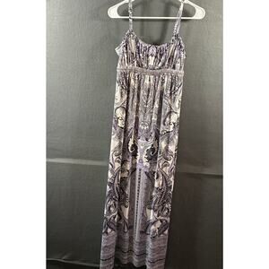 vtg y2k women milkmaid maxi dress medium beaded fairy grunge boho western